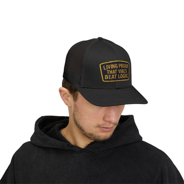 Living Proof That Vibes Beat Logic Snapback Trucker Cap